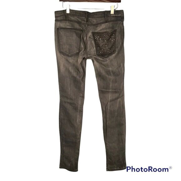 Current/Elliott The Skinny Bleach Out Night/Studs Jeans Size 25 - Picture 2 of 12